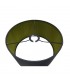 Round Cylinder, 300 x 170mm Dual Faux Silk Fabric Shade, Midnight Black, Green Olive - 4