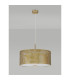 Baymont Antique Brass 5 Light E27 Single Pendant With 60cm x 22cm Gold Leaf Shade With Frosted/AB Acrylic Diffuser-14