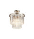 Cosette 30cm Semi Flush Ceiling 3 Light E14 Polished Nickel/Clear Crystal-1