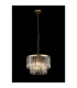 Cosette 40cm Pendant/Semi Flush 4 Light E14 Antique Brass/Clear Crystal-2