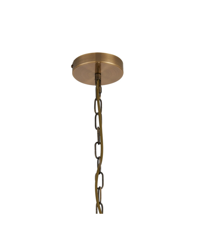 Cosette 40cm Pendant/Semi Flush 4 Light E14 Antique Brass/Clear Crystal-5