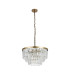 Cosette 50cm Pendant/Semi Flush 5 Light E14 Antique Brass/Clear Crystal-4