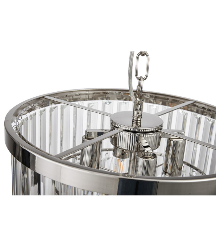 Cosette 40cm Pendant/Semi Flush 4 Light E14 Polished Nickel/Clear Crystal-5