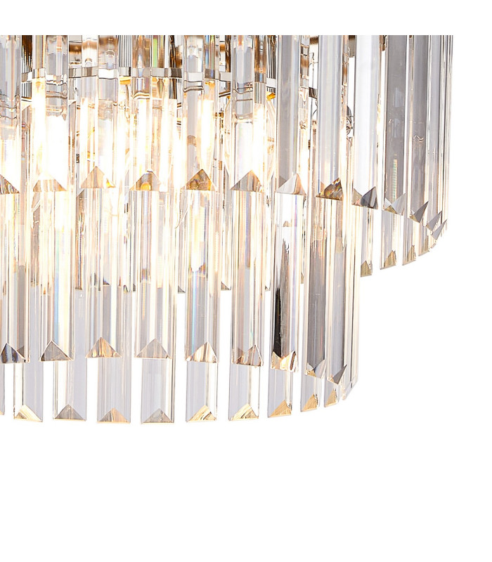 Cosette 40cm Pendant/Semi Flush 4 Light E14 Polished Nickel/Clear Crystal-8