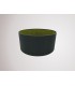 Round Cylinder, 400 x 180mm Dual Faux Silk Fabric Shade, Midnight Black, Green Olive - 2
