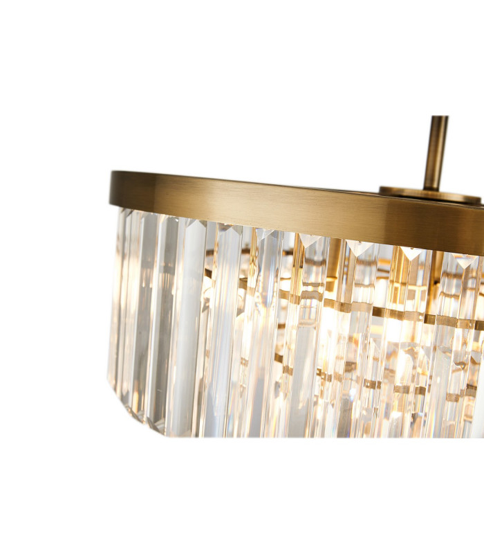 Cosette 50cm Pendant/Semi Flush 5 Light E14 Antique Brass/Clear Crystal-10