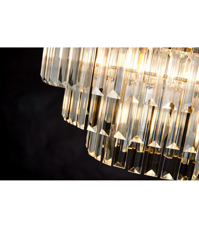 Cosette 50cm Pendant/Semi Flush 5 Light E14 Antique Brass/Clear Crystal-15
