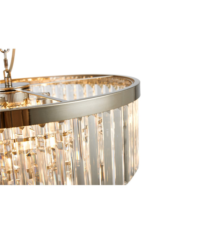 Cosette 50cm Pendant/Semi Flush 5 Light E14 Polished Nickel/Clear Crystal-7