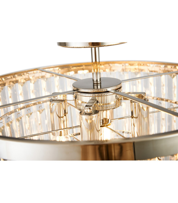Cosette 50cm Pendant/Semi Flush 5 Light E14 Polished Nickel/Clear Crystal-8