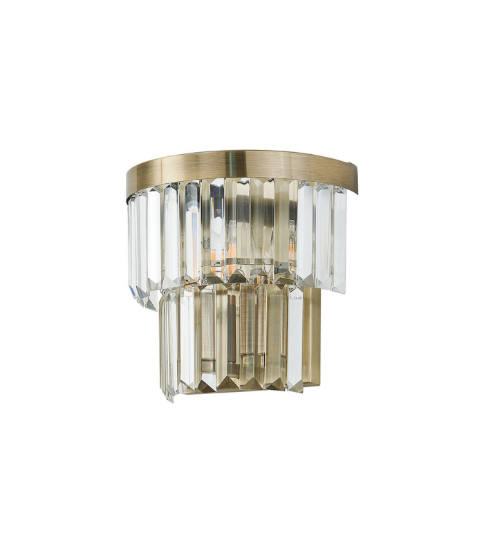 Cosette Wall Lamp 2 Light E14 Antique Brass/Clear Crystal-4
