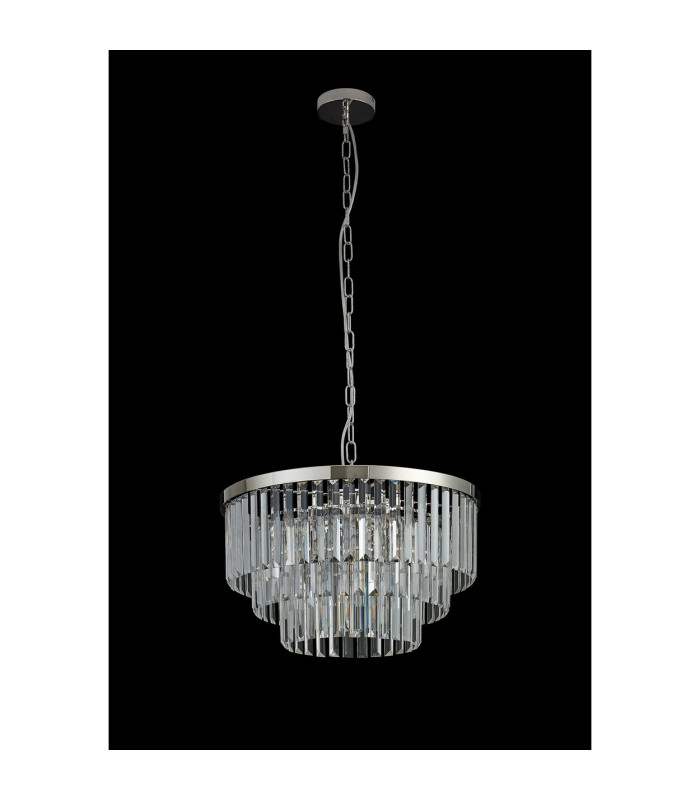 Cosette 50cm Pendant/Semi Flush 5 Light E14 Polished Nickel/Clear Crystal-11