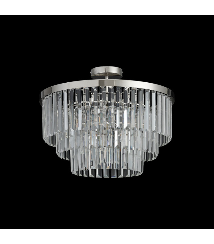 Cosette 50cm Pendant/Semi Flush 5 Light E14 Polished Nickel/Clear Crystal-13