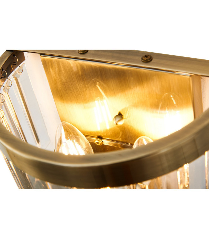 Cosette Wall Lamp 2 Light E14 Antique Brass/Clear Crystal-7