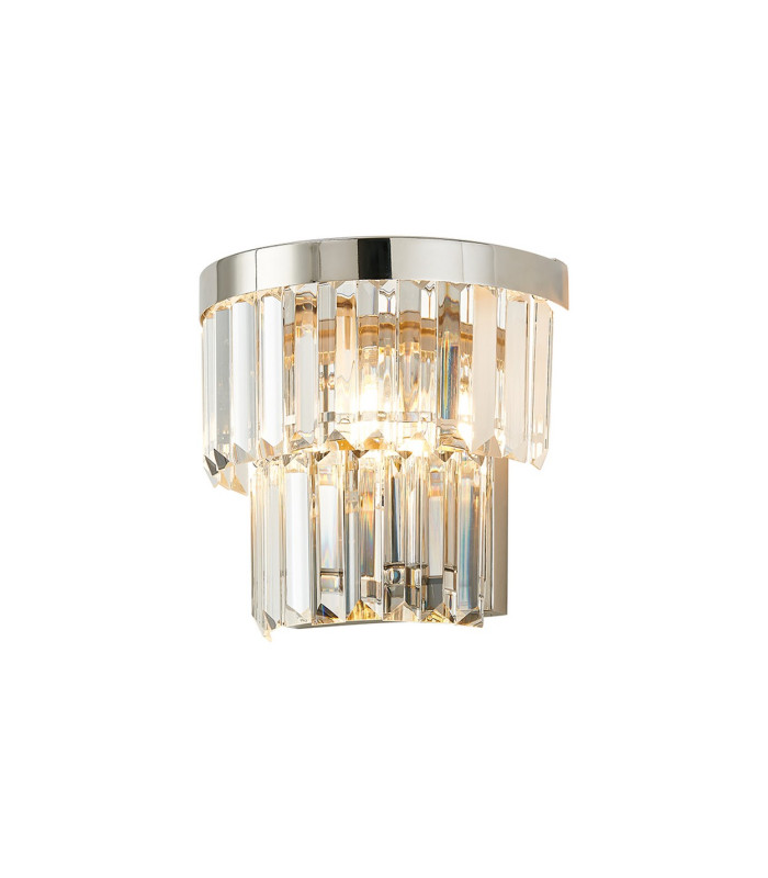 Cosette Wall Lamp 2 Light E14 Polished Nickel/Clear Crystal-1