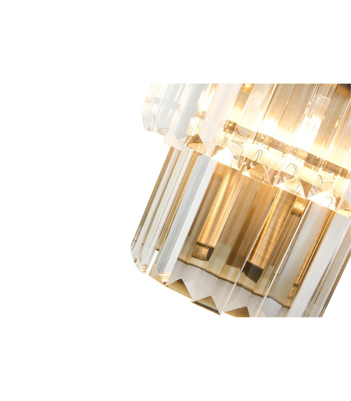 Cosette Wall Lamp 2 Light E14 Antique Brass/Clear Crystal-9
