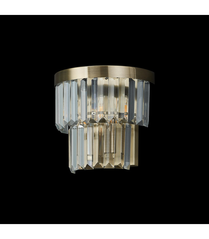 Cosette Wall Lamp 2 Light E14 Antique Brass/Clear Crystal-11