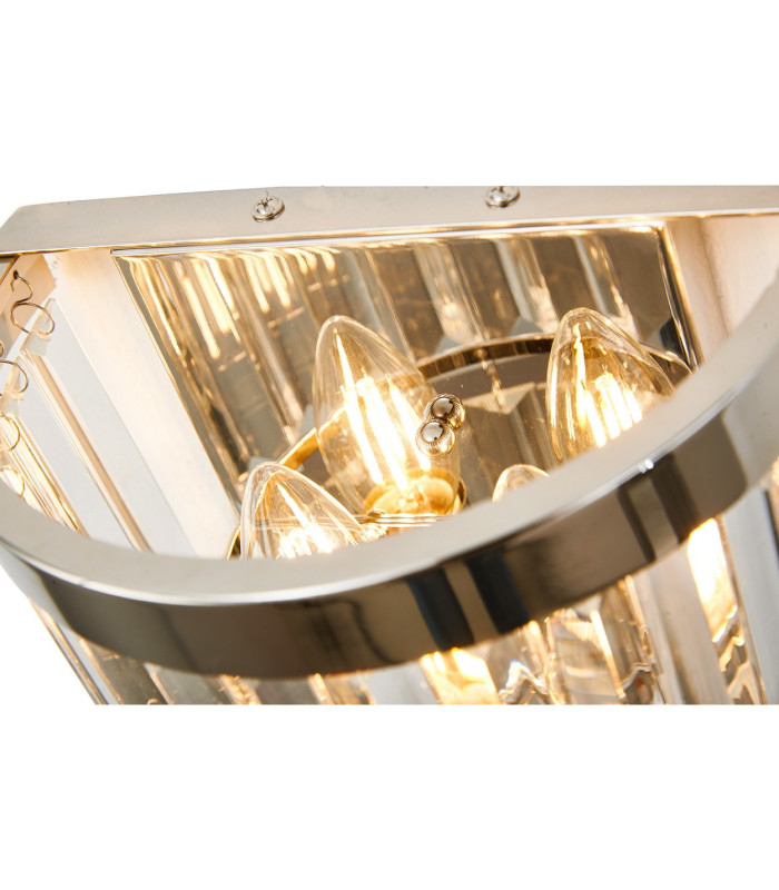 Cosette Wall Lamp 2 Light E14 Polished Nickel/Clear Crystal-6