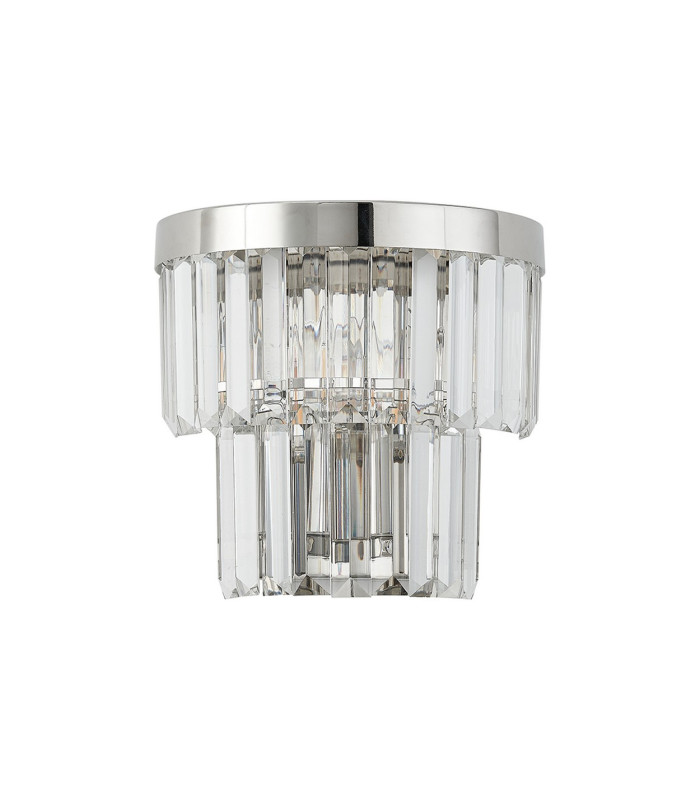 Cosette Wall Lamp 2 Light E14 Polished Nickel/Clear Crystal-9