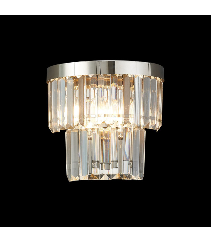 Cosette Wall Lamp 2 Light E14 Polished Nickel/Clear Crystal-11