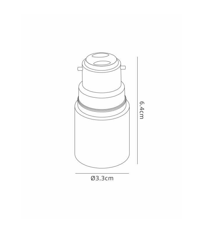 Deco Elements B22 Lampholder to E27 Lamp Socket Converter Maximum Wattage 60W-3