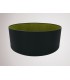 Round Cylinder, 600 x 220mm Dual Faux Silk Fabric Shade, Midnight Black, Green Olive - 2