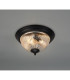 Macy 28.5cm IP44 2 Light E14 Flush Ceiling Light Satin Black With Clear Ribbed Glass-2