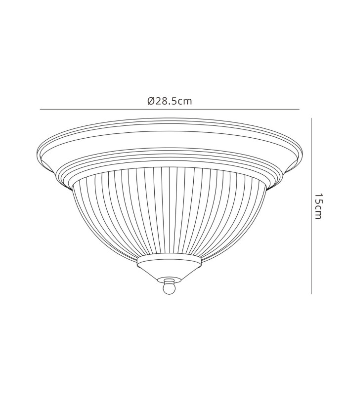 Macy 28.5cm IP44 2 Light E14 Flush Ceiling Light Satin Black With Clear Ribbed Glass-3