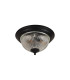 Macy 28.5cm IP44 2 Light E14 Flush Ceiling Light Satin Black With Clear Ribbed Glass-5