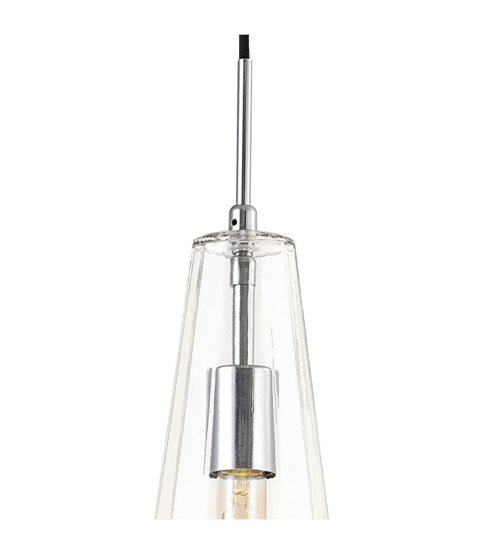 Markus 16cm Single Slim Cone Pendant Polished Chrome/Clear Glass-6