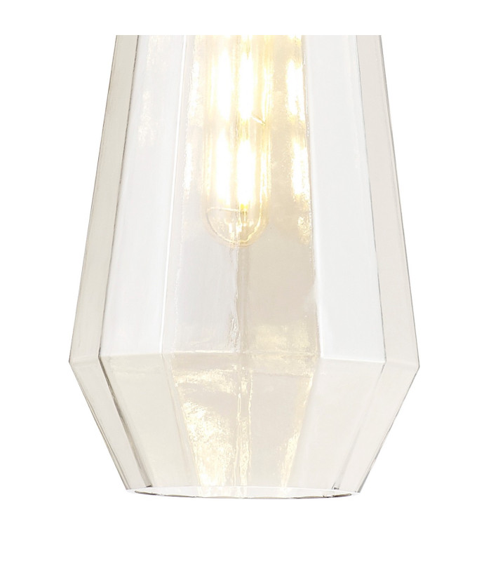 Markus 16cm Single Slim Cone Pendant Polished Chrome/Cognac Glass-7