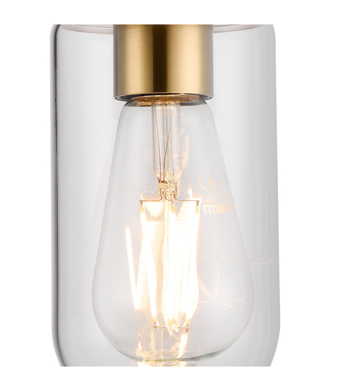 Mills Wall Lamp 1 x E27 IP44 Brass/Clear Glass 2yrs Warranty-6