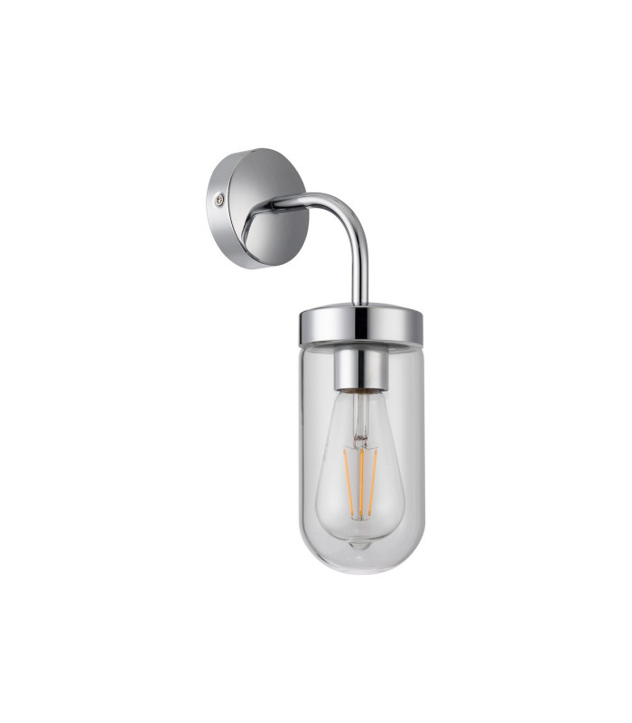 Mills Wall Lamp 1 x E27 IP44 Polished Chrome/Clear Glass 2yrs Warranty-4