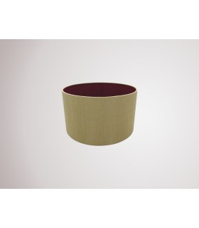 Round Cylinder, 300 x 170mm Dual Faux Silk Fabric Shade, Antique Gold, Ruby - 2