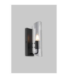Navi Wall Lamp 1 x E14 IP44 Black/Clear Glass 2yrs Warranty-2