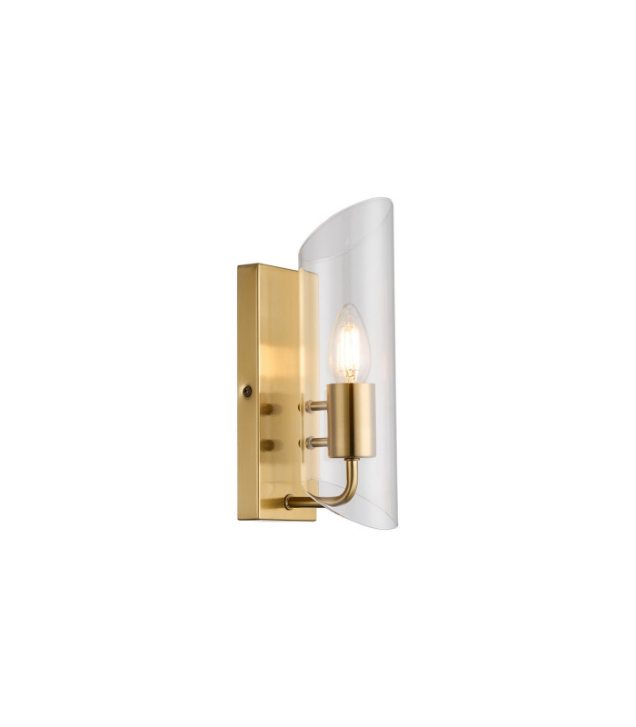 Navi Wall Lamp 1 x E14 IP44 Brass/Clear Glass 2yrs Warranty-1