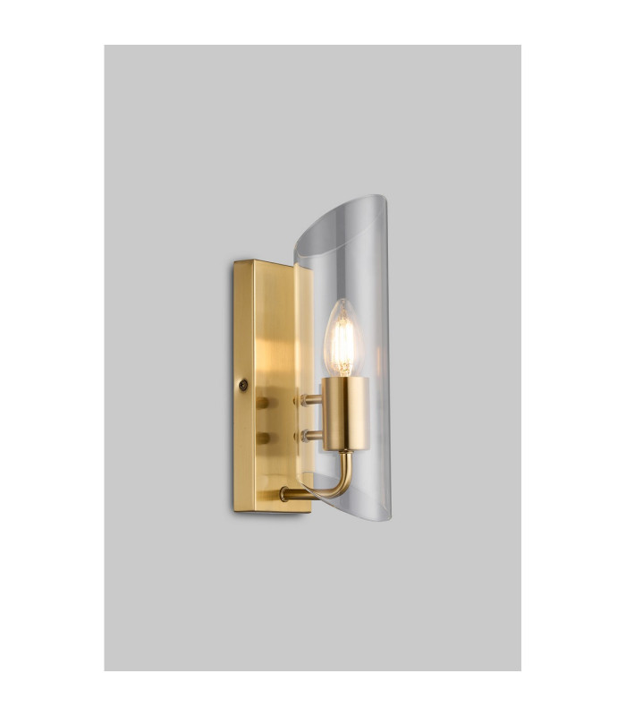 Navi Wall Lamp 1 x E14 IP44 Brass/Clear Glass 2yrs Warranty-2