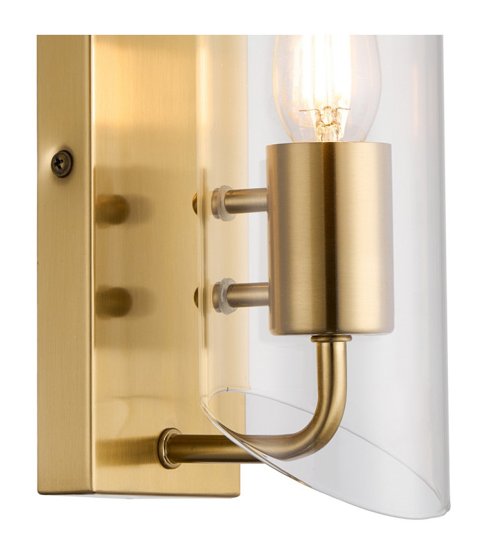 Navi Wall Lamp 1 x E14 IP44 Brass/Clear Glass 2yrs Warranty-6