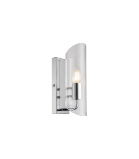 Navi Wall Lamp 1 x E14 IP44 Polished Chrome/Clear Glass 2yrs Warranty-1
