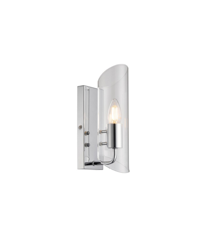 Navi Wall Lamp 1 x E14 IP44 Polished Chrome/Clear Glass 2yrs Warranty-1