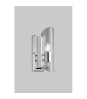 Navi Wall Lamp 1 x E14 IP44 Polished Chrome/Clear Glass 2yrs Warranty-2