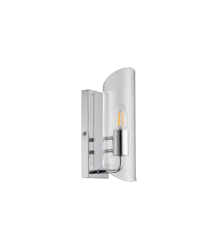 Navi Wall Lamp 1 x E14 IP44 Polished Chrome/Clear Glass 2yrs Warranty-4