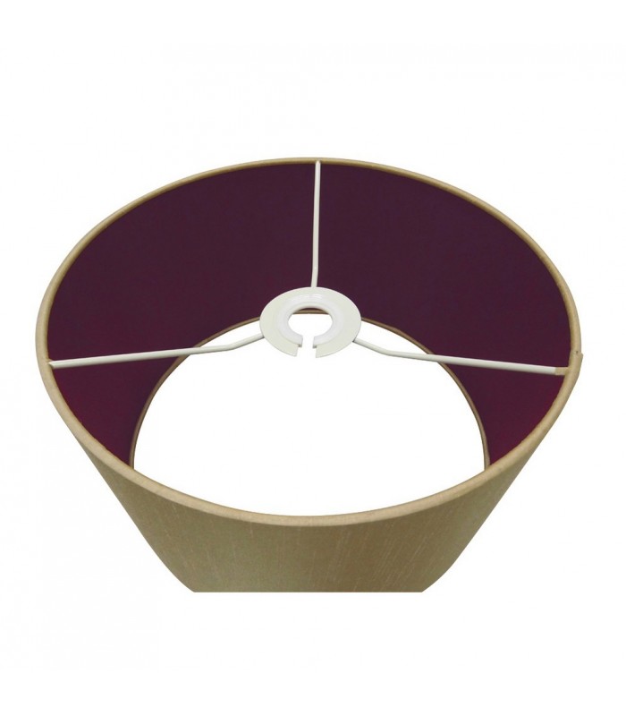 Round Cylinder, 300 x 170mm Dual Faux Silk Fabric Shade, Antique Gold, Ruby - 4