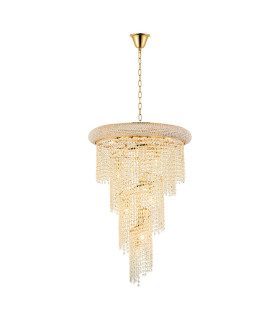 Alexandra 60cm Pendant Spiral 14 Light E14 Gold/Crystal-1