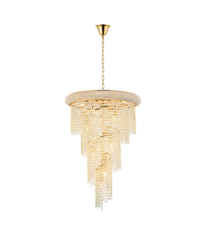 Alexandra 60cm Pendant Spiral 14 Light E14 Gold/Crystal-1