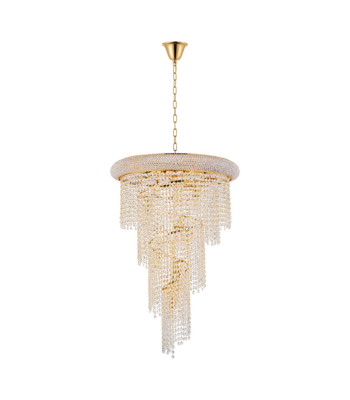 Alexandra 60cm Pendant Spiral 14 Light E14 Gold/Crystal-4