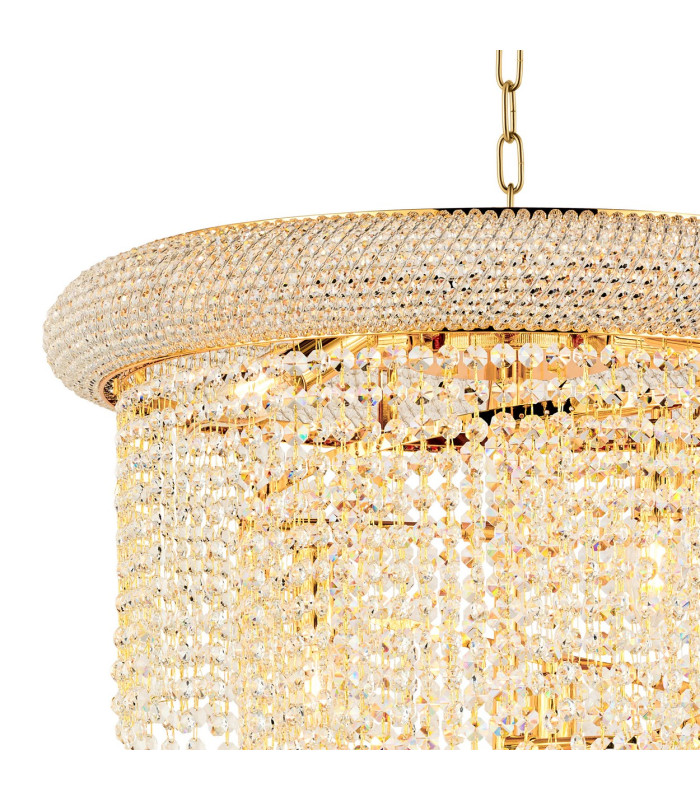 Alexandra 60cm Pendant Spiral 14 Light E14 Gold/Crystal-6