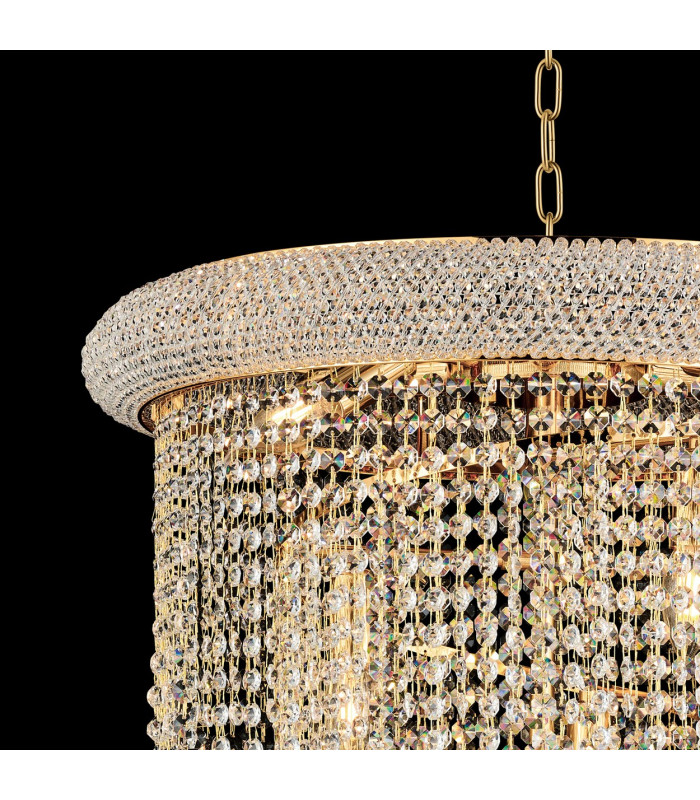 Alexandra 60cm Pendant Spiral 14 Light E14 Gold/Crystal-10