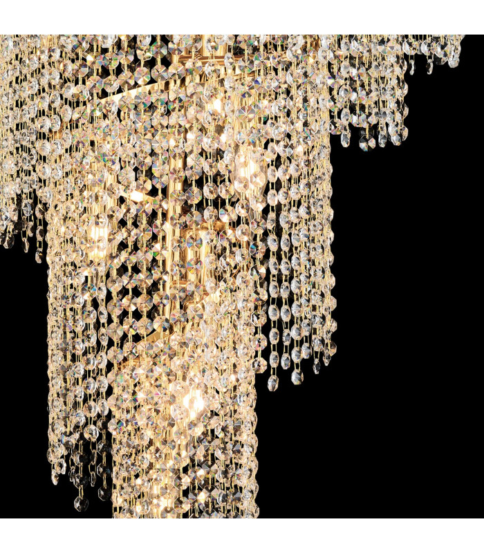 Alexandra 60cm Pendant Spiral 14 Light E14 Gold/Crystal-11