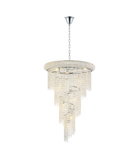 Alexandra 60cm Pendant Spiral 14 Light E14 Polished Chrome/Crystal-1