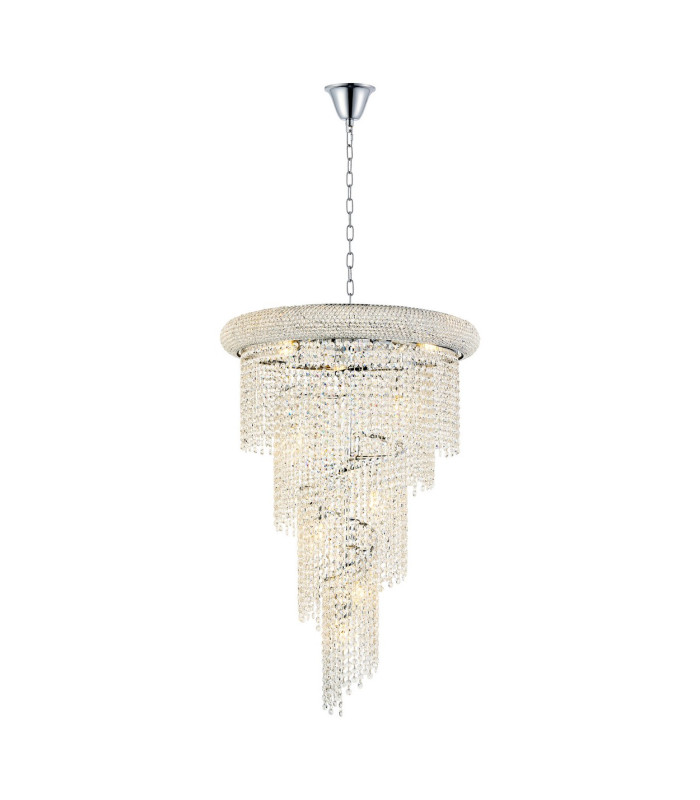 Alexandra 60cm Pendant Spiral 14 Light E14 Polished Chrome/Crystal-1
